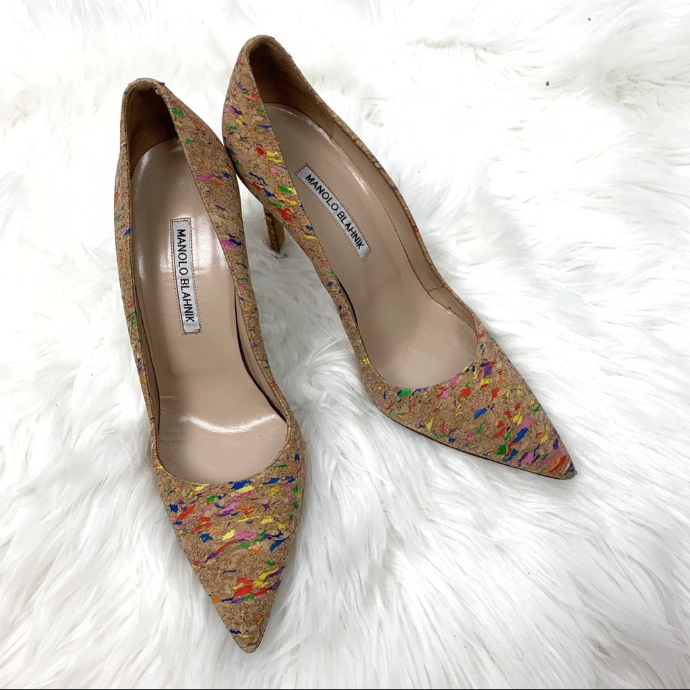 Manolo Blahnik BB Cork Pumps  Size 39.5 (US 8.5) with flaw